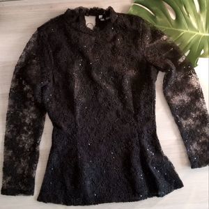Zara Lace Sequined Blouse